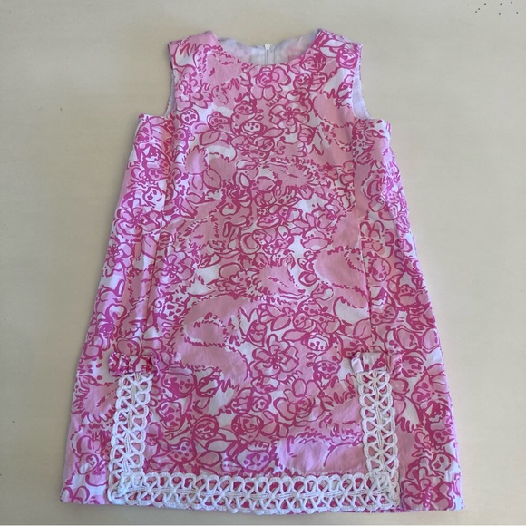 Lilly Pulitzer Other - Lily Pulitzer Girls Pink white Floral Print sleeveless Dress Size 6 pockets